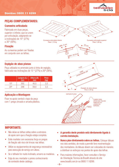 Telha fibrotex CRFS Brasilit 2,13x0,50x4mm